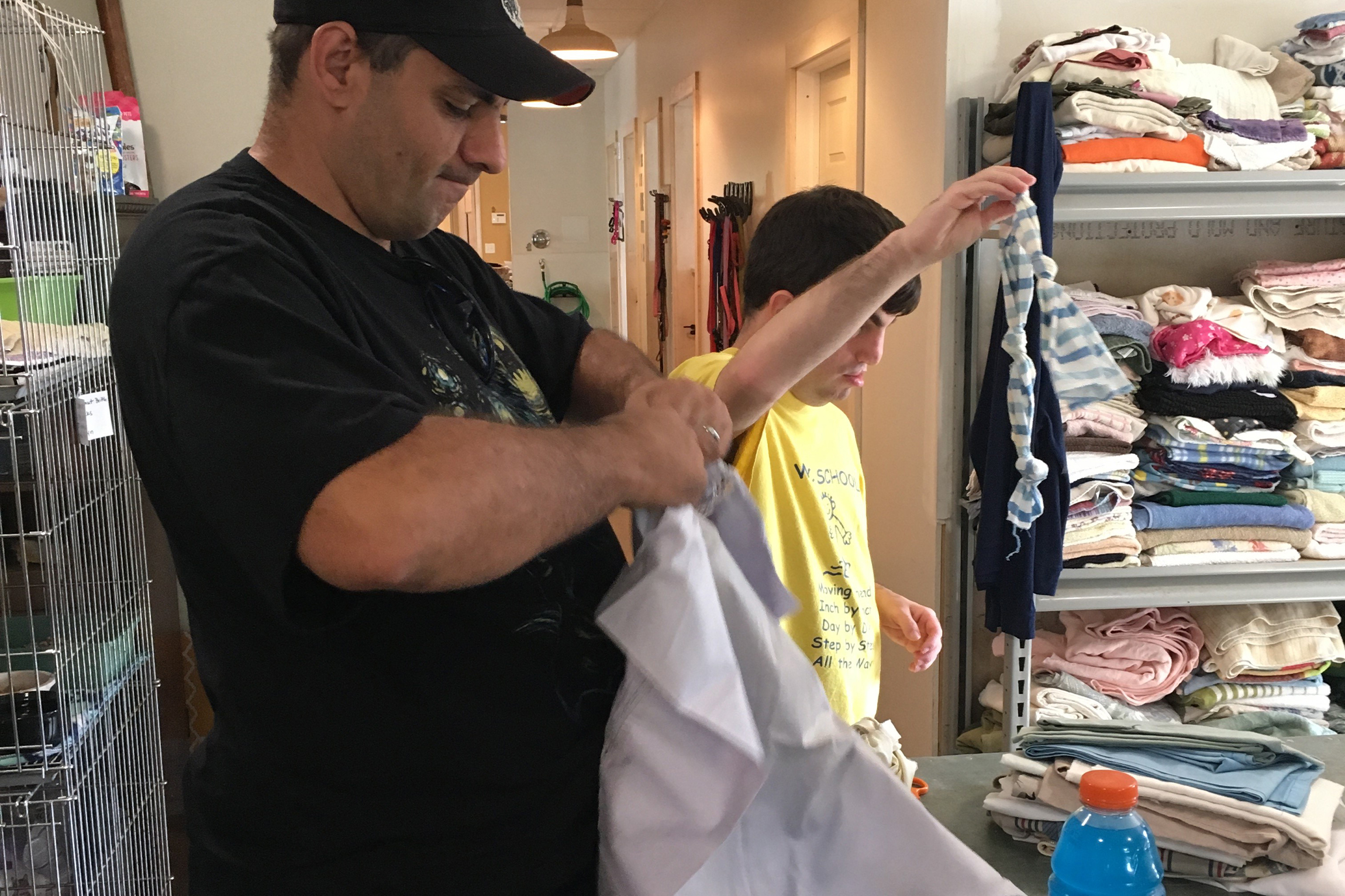 Home maintenance skills like folding laundry are taught at the Life Skills Center.